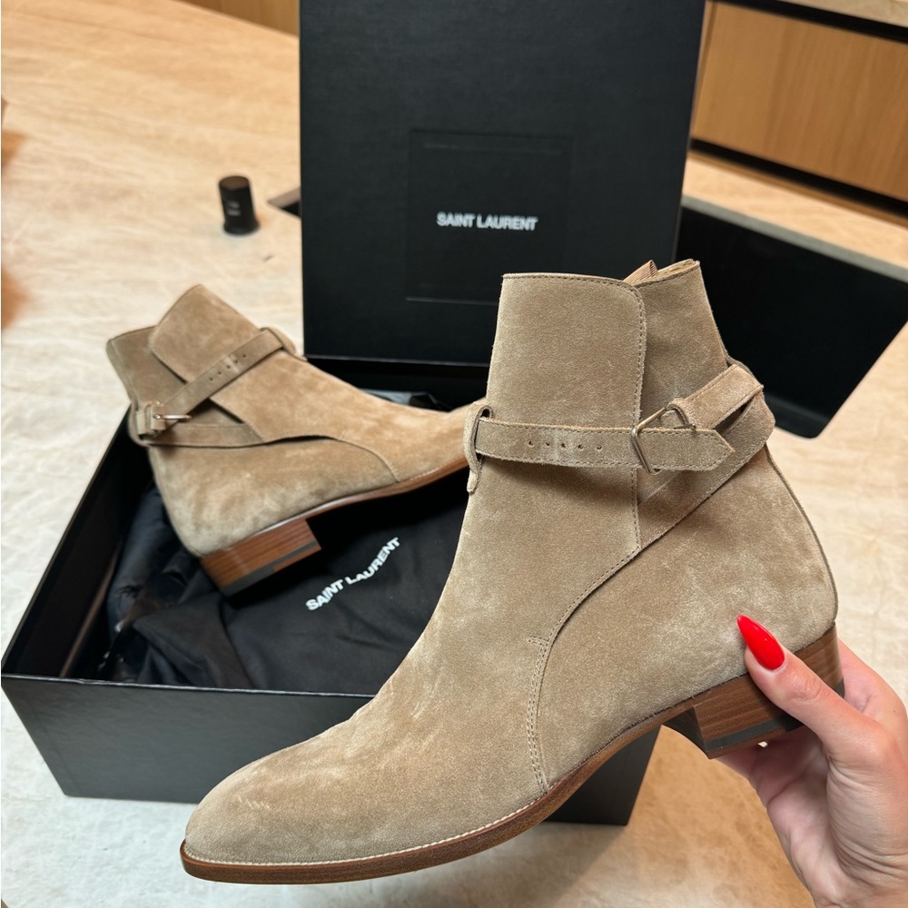SAINT LAURENT WYATT JODHPUR BOOTS IN SUEDE